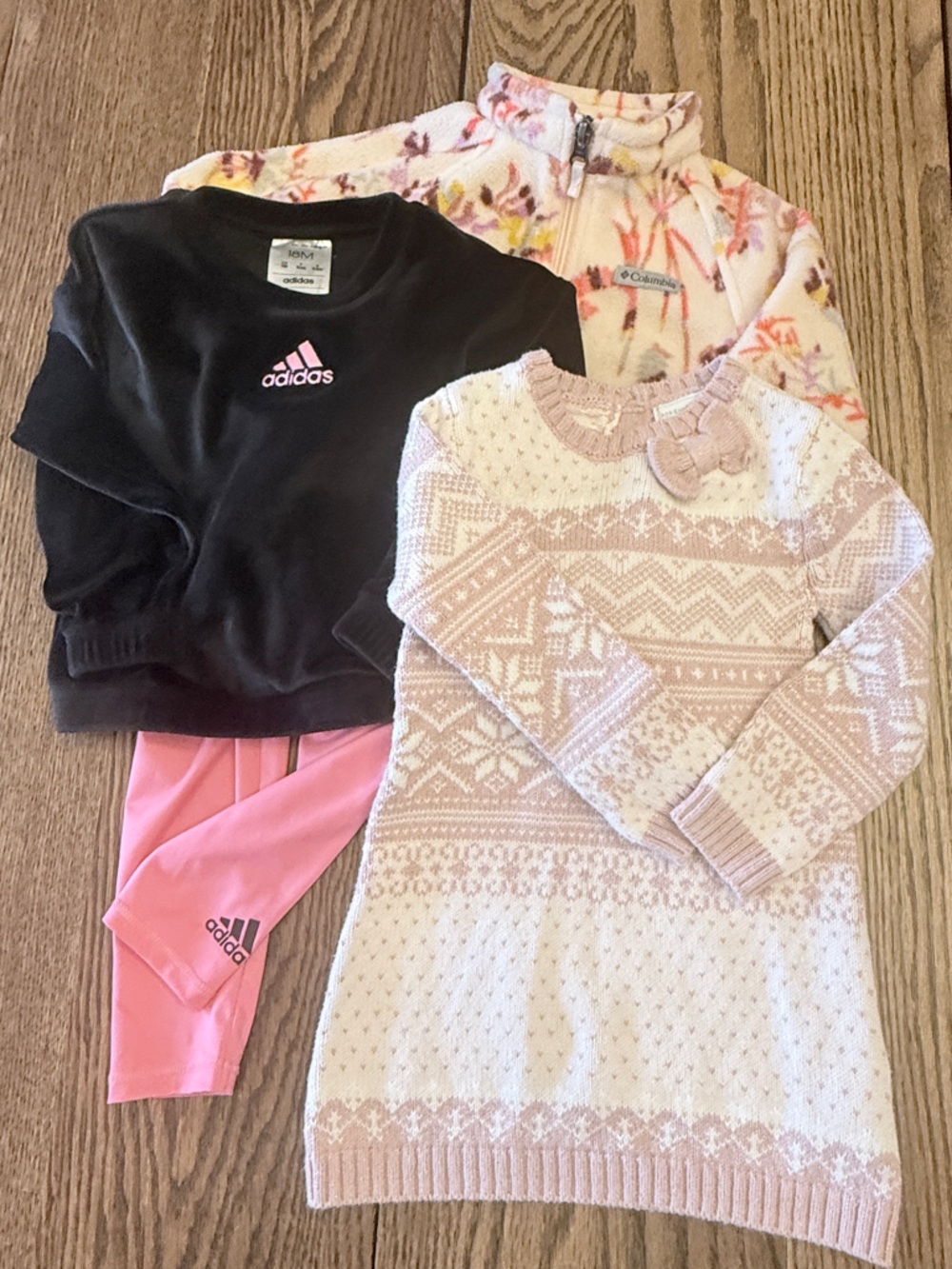 Infant Girl Lot- Adrienne Vitadini, Adidas & Columbia Sz 18 month Dress, Set DBB